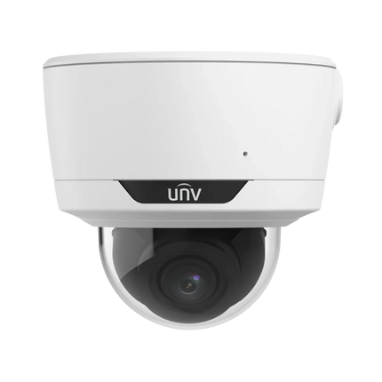 UNV 5MP LightHunter IR Motorized Varifocal Dome Camera (IPC3735SS-ADZK-I1) featuring 5x zoom and IK10 vandal resistance.
