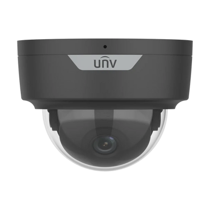UNV 8MP 4K LightHunter IR Fixed Dome Camera in Black (IPC328SS-ADF28K-I1-BK) for stealth commercial security applications.