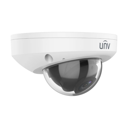 UNV IPC318SB-ADF28K-I0 8MP 4K LightHunter IR Fixed Mini Dome Camera with IK10 Vandal Resistance and Built-in Mic
