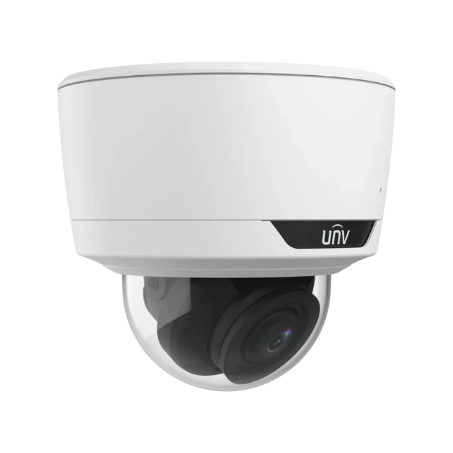 Demonstration of UNV LightHunter technology on the IPC3735SS dome camera showing clear color images in low light.