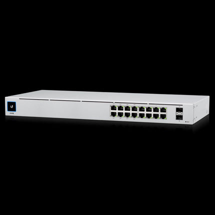 Ubiquiti UniFi 16 - port Managed Gigabit Switch - 8x PoE+ Ports, 8x Gigabit Ethernet Ports, with 2x SFP - 60W - Touch Display - Fanless - GEN2 - CCTV Guru