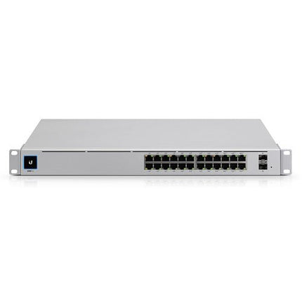 Ubiquiti UniFi 24 port Managed Gigabit Layer2 and Layer3 switch with auto - sensing 802.3at PoE+ and 802.3bt PoE, SFP+ : Touch Display - 400W GEN2 - CCTV Guru