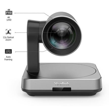 Yealink UVC84 Video Conference Camera for Medium and Large Room, True 4K Ultra HD Video, 12x optical and 3x digital zoom, 80° field of view - CCTV Guru