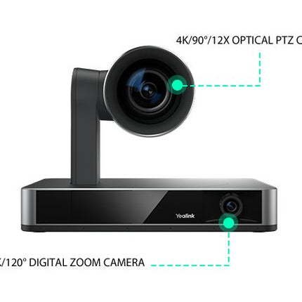 Yealink UVC86 4K Dual - eye Intelligent Tracking Camera, for Mdeium and Large Rooms, Tilt up and down easily, VCR20 remote control , 2 years warranty - CCTV Guru