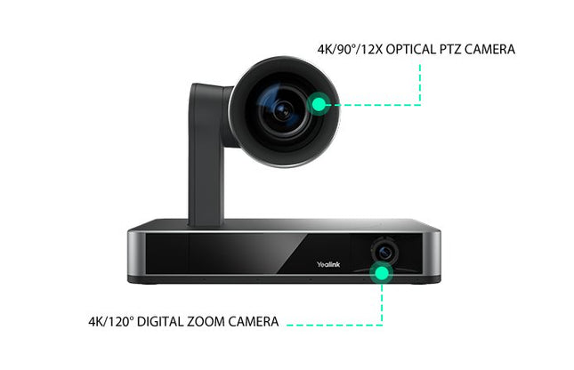 Yealink UVC86 4K Dual - eye Intelligent Tracking Camera, for Mdeium and Large Rooms, Tilt up and down easily, VCR20 remote control , 2 years warranty - CCTV Guru