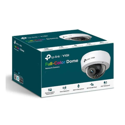 Underneath view of the TP-Link VIGI C250 dome camera base highlighting the micro SD card storage slot, 12V DC input port, and PoE network connection port.