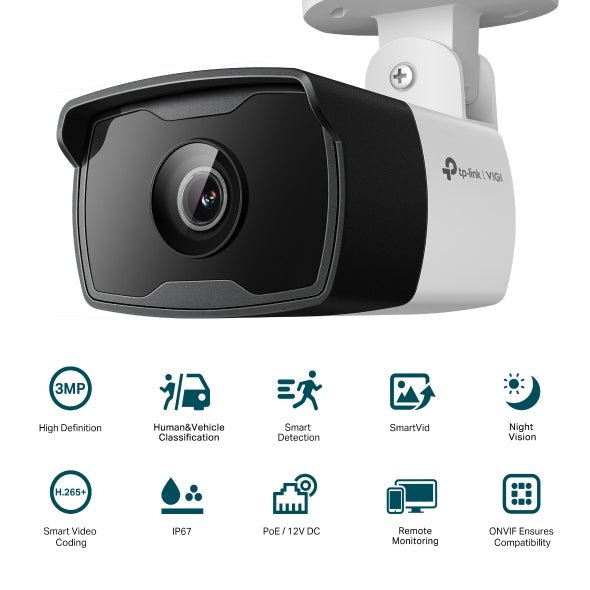 TP - Link VIGI 3MP Outdoor IR Bullet Network Camera - VIGI C330I(4MM) - CCTV Guru