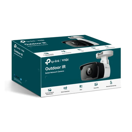 TP-Link VIGI C340I 4 Megapixel outdoor network bullet surveillance camera with H.265+ compression and infrared LED.