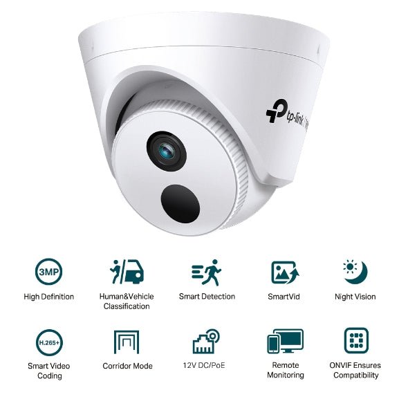 TP - Link VIGI 3MP IR Turret Network Camera - VIGI C430I(2.8MM) - CCTV Guru