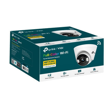 TP - Link VIGI 4MP VIGI C440 - W(4mm) Full - Colour Wi - Fi Turret Network Camera - 4mm 2YWT NWTL - VIGI - C440 - W - 4 - CCTV Guru