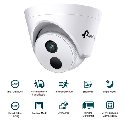 VIGI C440I 4MP turret security camera with infrared night vision.