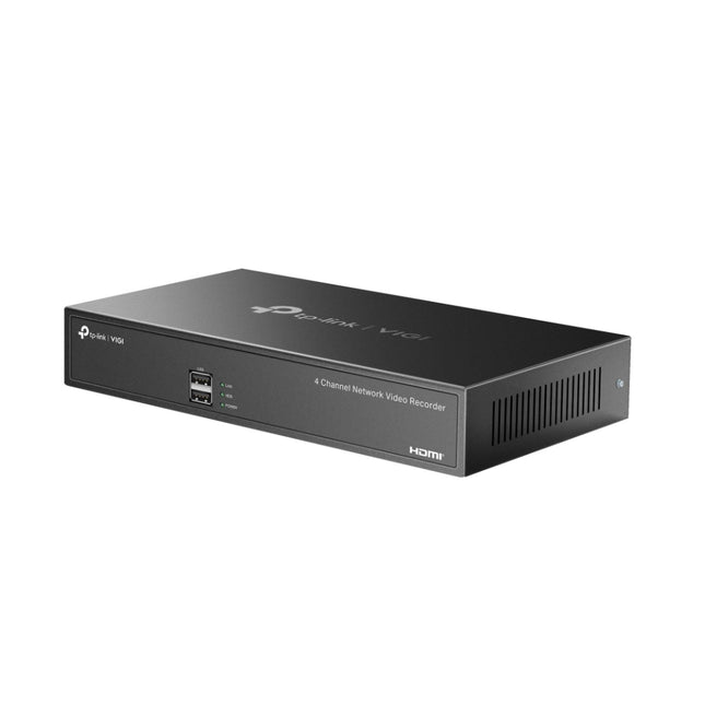 Internal view of the VIGI NVR1004H network video recorder showcasing the local SATA hard drive installation bay.