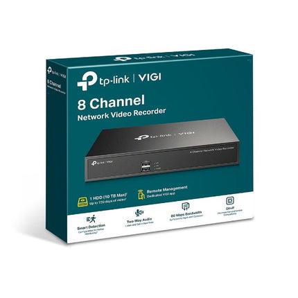 TP - Link VIGI NVR1008H 8 Channel Network Video Recorder, 24/7 Continuous Recording, Up To 10TB (HDD Not Included), 4 Ch Playback, Up To 5MP (1 - Ch) - CCTV Guru