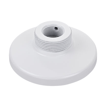 Vivotek AM-52E heavy-duty white mounting adapter bracket showing 1.5-inch NPT threading.