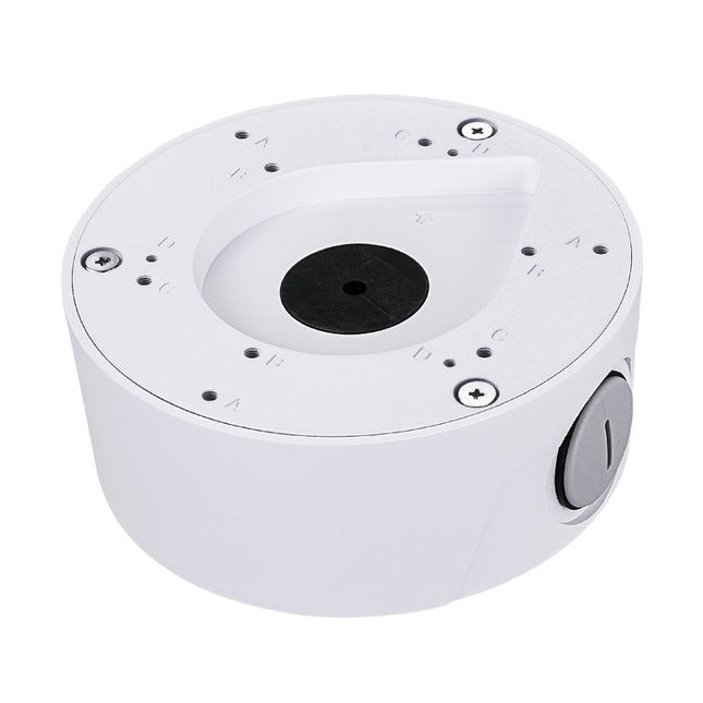 Vivotek AM-71B-V02 white aluminium waterproof junction conduit box for outdoor security camera mounting in Australia.