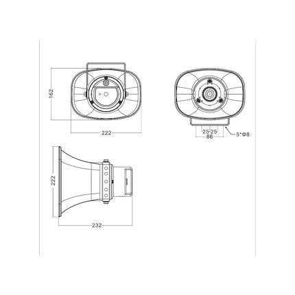 Vivotek AU-003 IP speaker mounted for outdoor perimeter protection