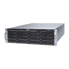 Vivotek NR9682-V3 64-channel H.265 network video recorder front panel with LED indicators.