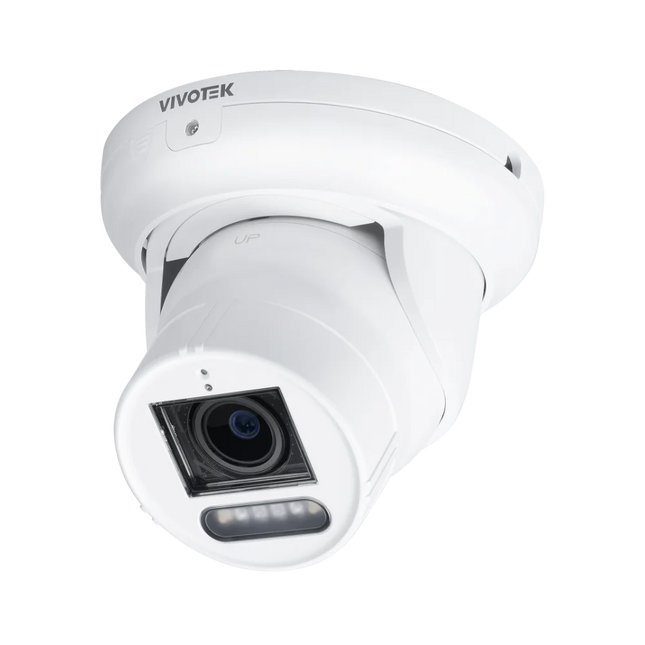 VIVOTEK VORTEX IT939-HTVW 8MP H.265 AI cloud turret security camera showing its rugged dome profile on a clean background.
