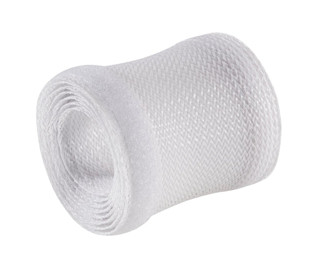 Brateck Flexible Cable Wrap Sleeve with Hook and Loop Fastener (135mm/5.3' Width) Material Polyester Dimensions 1000x135mm - White - CCTV Guru