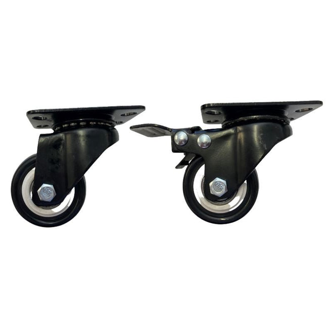 LDR 2' PP Rack Wheels 2x With Brakes & 2x Without Brakes - Pack of 4 Wheels Total - CCTV Guru