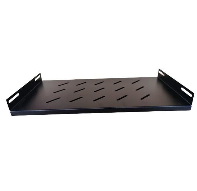 LDR Fixed 1U 275mm Deep Shelf Recommended for 19' 450/550mm Deep Cabinet - Black Metal Construction - CCTV Guru