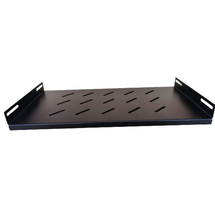 LDR Fixed 1U 350mm Deep Shelf Recommended for 19' 600mm Deep Cabinet - Black Metal Construction - CCTV Guru