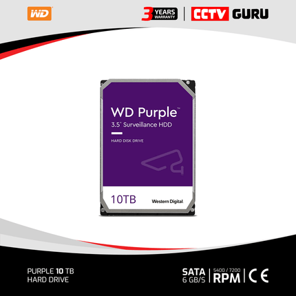 WD Purple 10TB Surveillance Hard Drive for CCTV Security Cameras - CCTV Guru