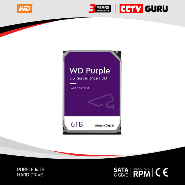 WD Purple 6TB Surveillance Hard Drive for CCTV Security Cameras - CCTV Guru