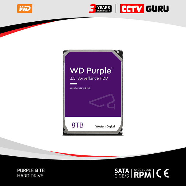 WD Purple 8TB Surveillance Hard Drive for CCTV Security Cameras - CCTV Guru