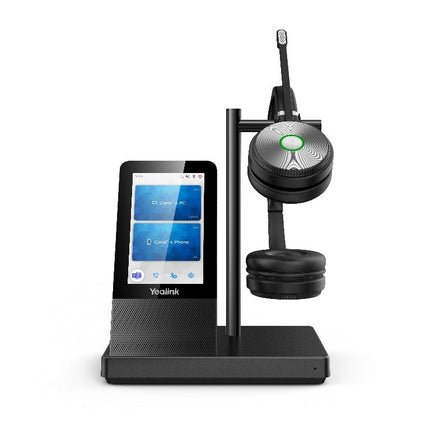Yealink WH66 Dual UC DECT Wirelss Headset With Touch Screen Workstation, Busylight On Headset, Leather Ear Cushions, Multi - devices connection - CCTV Guru
