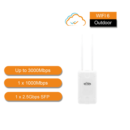 Wi - Tek Wi - Fi 6 3000Mbps Outdoor Cloud Wireless AP, WI - AP316AX - CCTV Guru