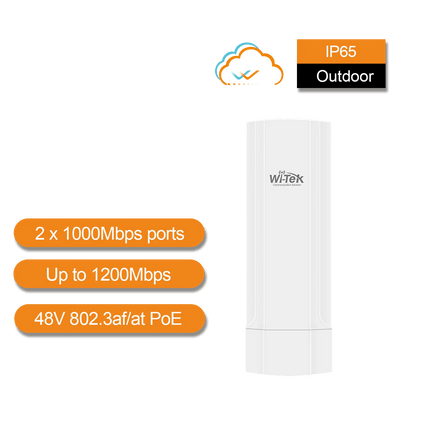 Wi - Tek Fast Wi - Fi 4/5 Wireless Outdoor Access Point, Weather Proof, Up to 1200Mbps Wi - Fi with 2×2 MUMIMO, Cloud Management - CCTV Guru