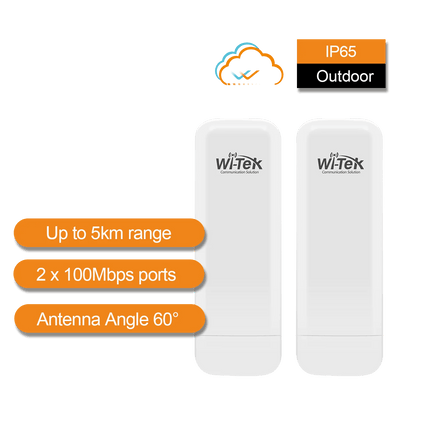 Wi - Tek 5KM Long Range Outdoor Wireless Point - to - Point for CCTV - CCTV Guru