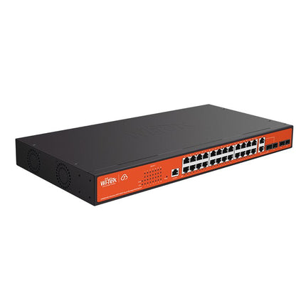 Wi - Tek 24GE+2Combo SFP+2SFP Full Giga Cloud L2 Managed 24 Port PoE Switch - CCTV Guru