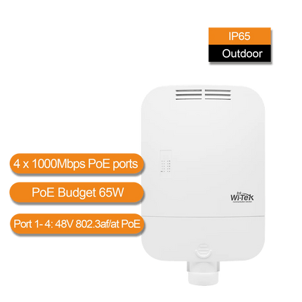 Wi - Tek Gigabit Outdoor PoE Switch, WI - PS306GF - O - CCTV Guru