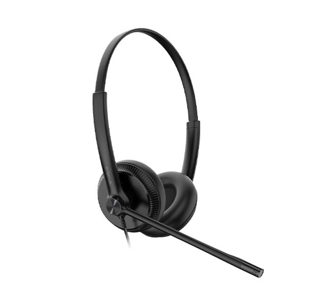 Yealink YHS34 Dual Wideband Noise - Canceling Headset, Binaural Ear, RJ9, QD Cord, Leather Ear Piece, Hearing Protection - CCTV Guru