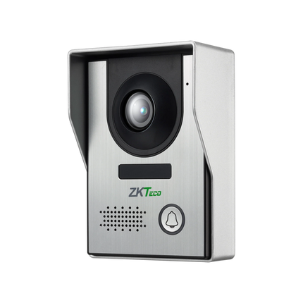 Detail view of the 2MP camera and IR LEDs on the ZKTeco VE01-A50L outdoor door station.