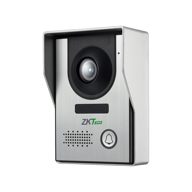 Detail view of the 2MP camera and IR LEDs on the ZKTeco VE01-A50L outdoor door station.