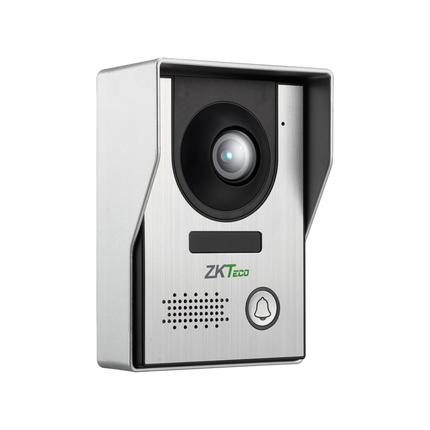 ZKTeco VE01-A50L 2MP Wide-Angle 4-Wire Villa Outdoor Intercom Station with brushed metal finish.