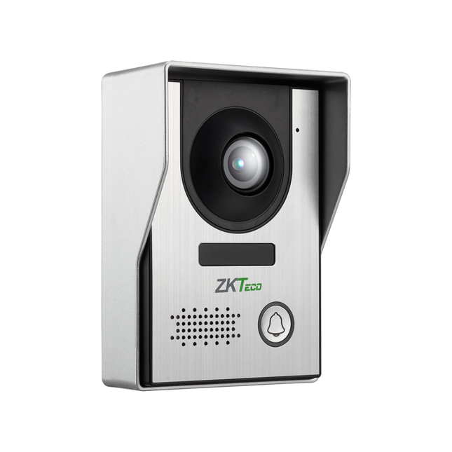 ZKTeco VE01-A50L 2MP Wide-Angle 4-Wire Villa Outdoor Intercom Station with brushed metal finish.