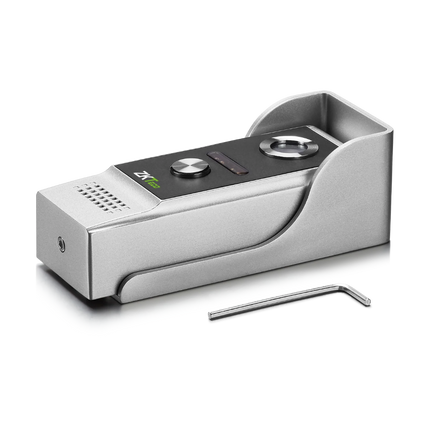 Side profile of the ZKTeco VE01-A50L outdoor station showing its surface mount design and compact form factor.