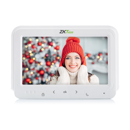 ZKTeco VM07-A50L 7-inch color indoor monitor for 4-wire villa intercom system.