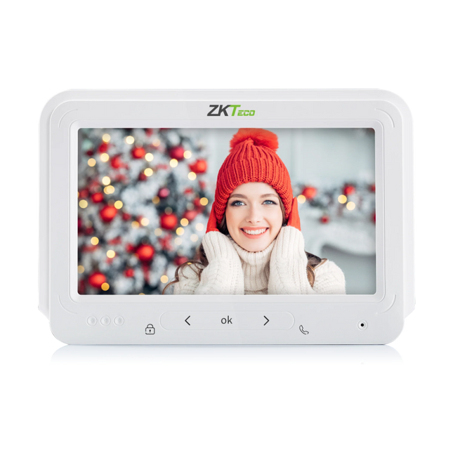 ZKTeco VM07-A50L 7-inch color indoor monitor for 4-wire villa intercom system.