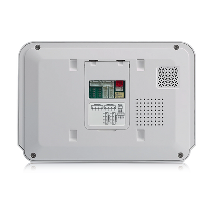 Side profile view showing the slim surface-mount design of the ZKTeco 7-inch indoor intercom station.