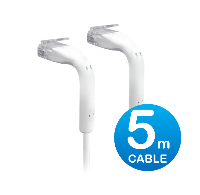 UniFi Patch Cable 5m White, Both End Bendable to 90 Degree, RJ45 Ethernet Cable, Cat6, Ultra-Thin 3mm Diameter U-Cable-Patch-5M-RJ45 - CCTV Guru