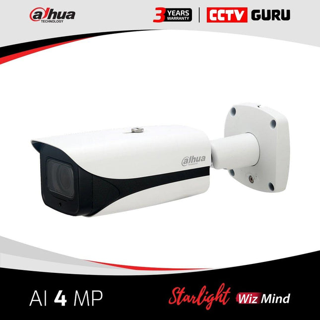 Dahua AI 4MP Starlight+ H.265 IP Bullet Motorised 8mm~32mm Network Camera DH-IPC-HFW5442EP-ZE-0832 - CCTV Guru